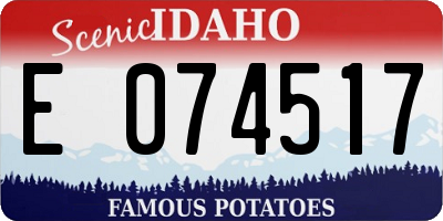 ID license plate E074517