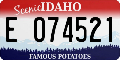 ID license plate E074521