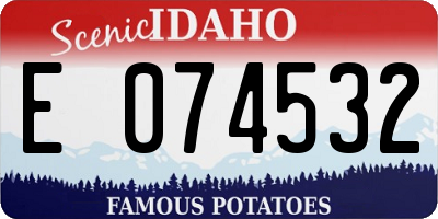 ID license plate E074532