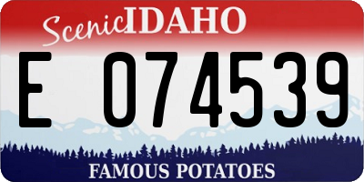 ID license plate E074539