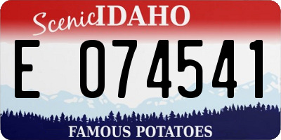 ID license plate E074541
