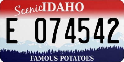 ID license plate E074542