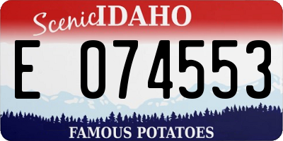 ID license plate E074553