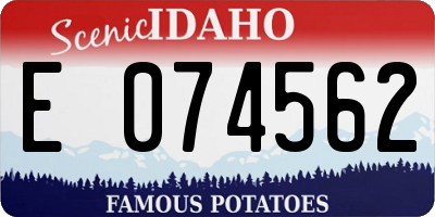 ID license plate E074562