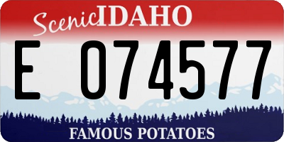 ID license plate E074577