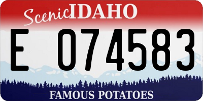 ID license plate E074583