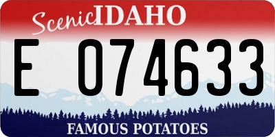 ID license plate E074633