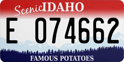 ID license plate E074662