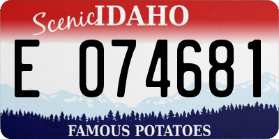 ID license plate E074681