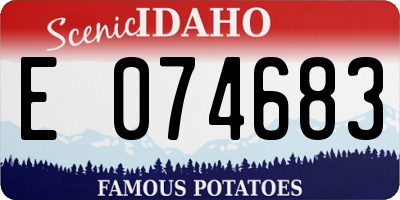 ID license plate E074683