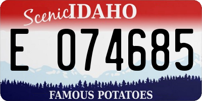 ID license plate E074685