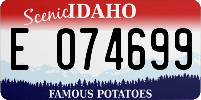 ID license plate E074699