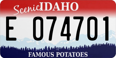 ID license plate E074701
