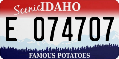 ID license plate E074707