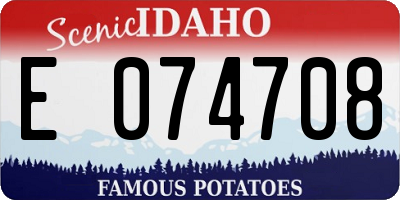 ID license plate E074708