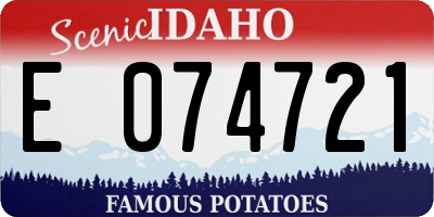ID license plate E074721