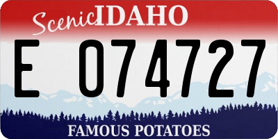 ID license plate E074727
