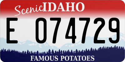 ID license plate E074729