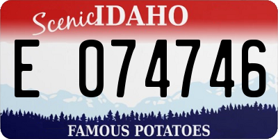 ID license plate E074746
