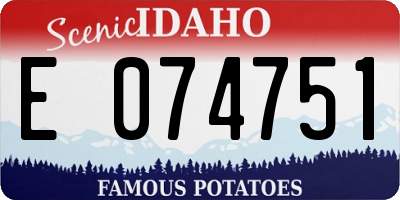 ID license plate E074751