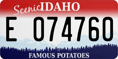 ID license plate E074760