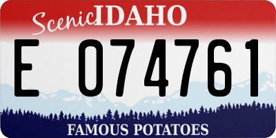 ID license plate E074761