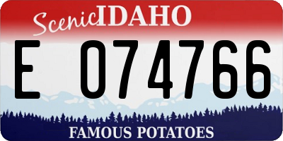 ID license plate E074766
