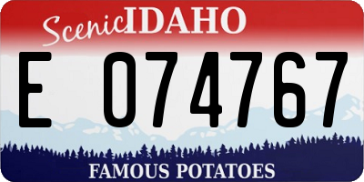 ID license plate E074767