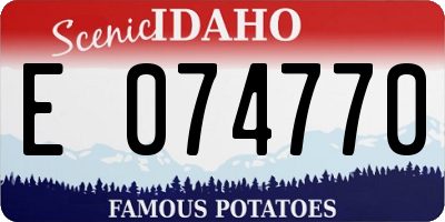 ID license plate E074770