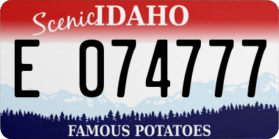 ID license plate E074777