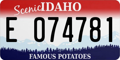 ID license plate E074781