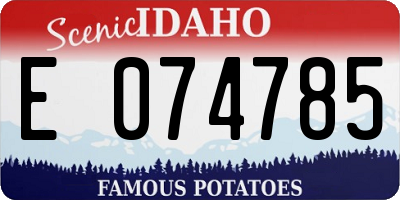ID license plate E074785