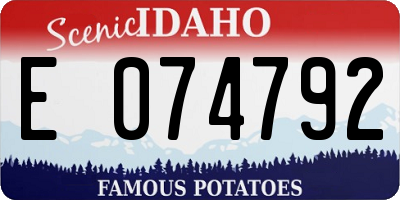 ID license plate E074792