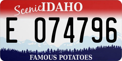 ID license plate E074796