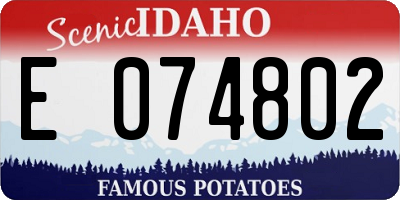 ID license plate E074802