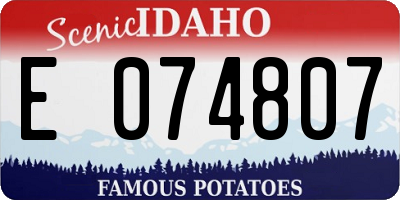 ID license plate E074807