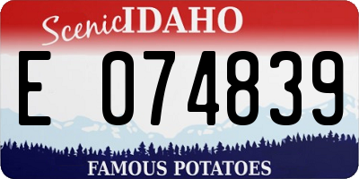 ID license plate E074839