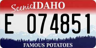 ID license plate E074851
