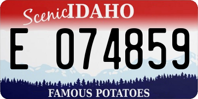 ID license plate E074859