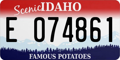 ID license plate E074861