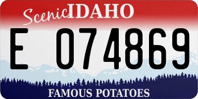 ID license plate E074869