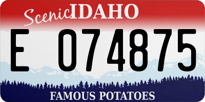 ID license plate E074875