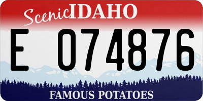 ID license plate E074876