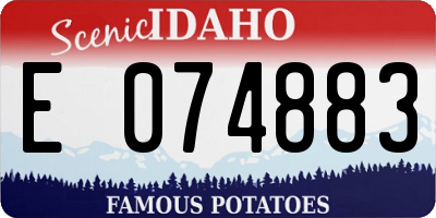 ID license plate E074883