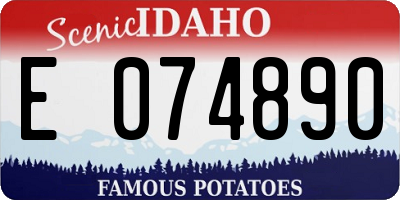 ID license plate E074890