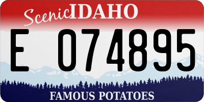 ID license plate E074895