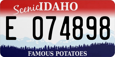 ID license plate E074898
