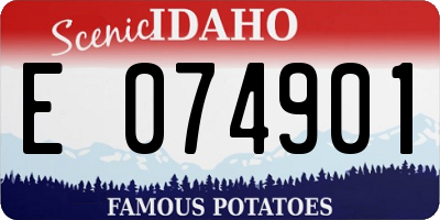 ID license plate E074901