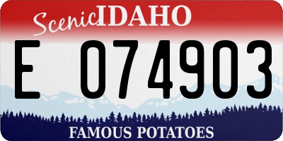 ID license plate E074903