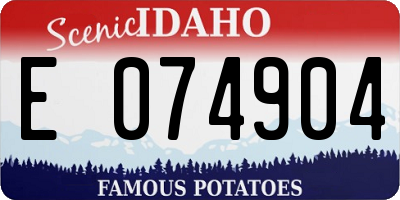 ID license plate E074904